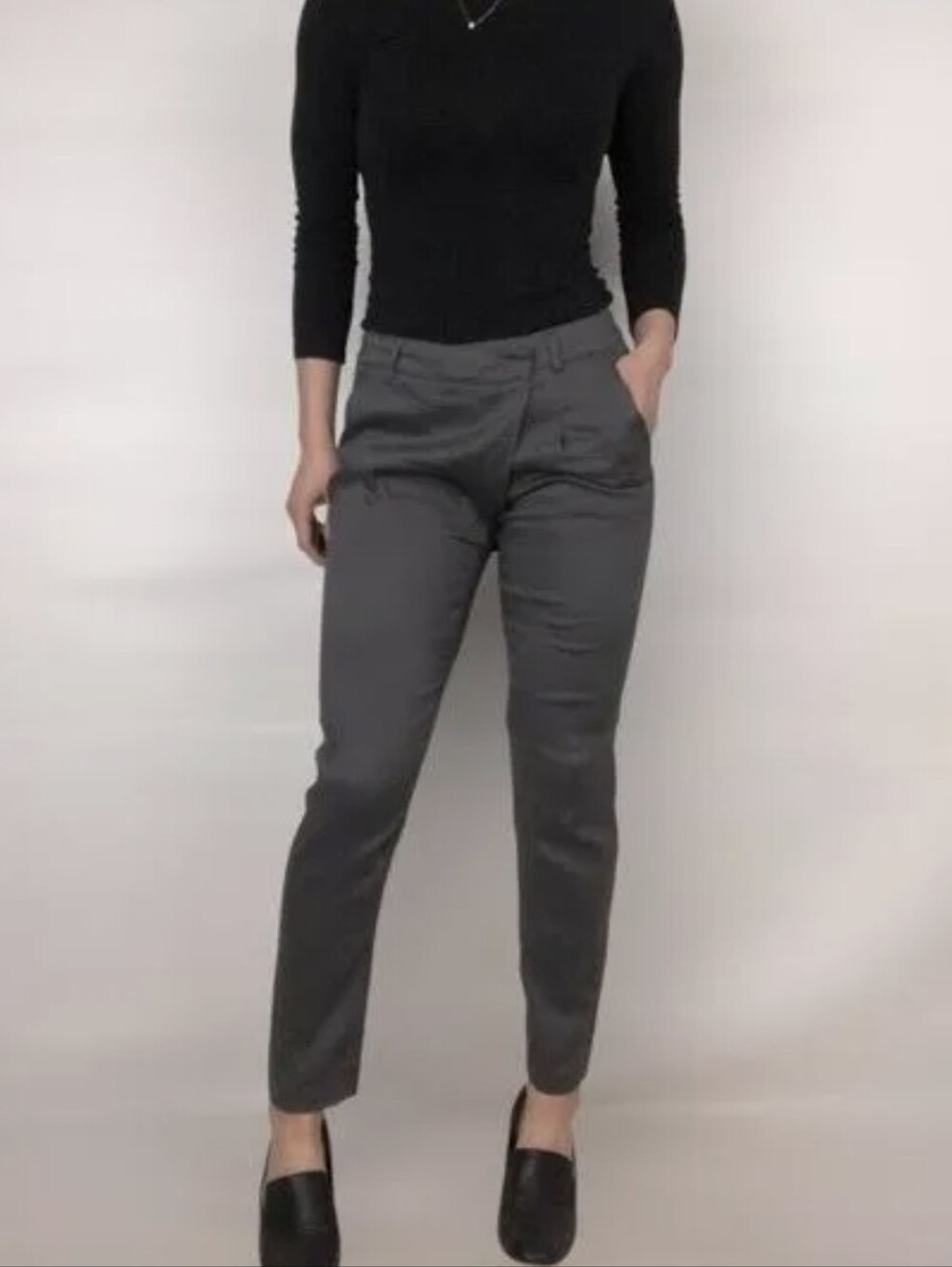 Vince Linen Cross Waist Slim Fit Trouser Pant Gray. SZ 6